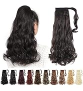 Black Ponytail Hair Extensions,HSPJHTM Ponytail Extension 20