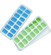 Ice Cube Trays, Silicone Ice Tray Easy-Release and Flexible 14-Ice Trays with Spill-Resistant Rem...