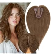 Rich Choices Hair Toppers for Women Real Human Hair 150% Density Clip in Silk Base No Bangs 100% ...