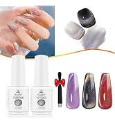 Cat Eye Gel Nail Polish,9D Holographic Cat Eye Nail Polish,Magnetic Nail Polish Galactic Effect S...