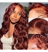 Aaliweya Reddish Brown Lace Front Wigs Human Hair 13x4 Body Wave HD Lace Frontal Wig for Women 80...