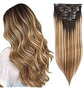 DIYOMO Seamless Hair Extensions - Real Human Hair,Human Hair Extensions Clip in Hair Extensions 1...