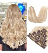 MY-LADY Double Weft Clip in Human Hair Extensions Thick 10 inch Remy Short Hair Extension Light A...