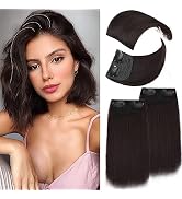 Cisyia 4PCS Hair Toppers for Women Synthetic Clips in Hair Extension with Thinning Hair Dark Brow...