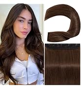 S-noilite Clip in Hair Extensions Human Hair Clip in Human Hair One Piece/5 Clips/3/4 Full Head S...
