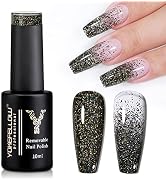 YOKE FELLOW Glitter Gel Nail Polish, UV Gel Soak Off Nail Gel Polish Holographic Sparkle Glitter ...