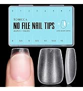 TOMICCA Extra Short Coffin Nail Tips - 450Pcs Full Cover Gel Nail Tips, Soft Acrylic Gel Nail Tip...