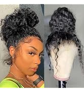 CIETSHF 360 Lace Front Wigs Human Hair Pre Plucked Deep Wave Lace Front Wigs Human Hair 200 Densi...