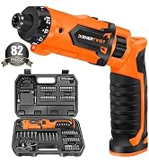 ENERTWIST 8V Cordless Electric Screwdriver, 82pcs 10Nm Max Fast Rechargeable Screwdriver Set with...