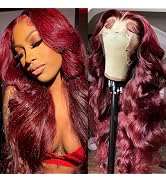 99j Burgundy Lace Front Wigs Human Hair 13x4 HD Glueless Body Wave Lace Front Wigs Human Hair Pre...