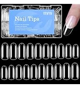 Yevyo 240 Pcs Clear Gel X Nail Tips Round Nail Tips False Nail Tips, Acrylic Fake Nail Tips Soft ...