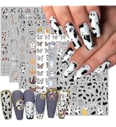 7 Sheets Cartoon Nail Art Stickers Nails Art Supplies 3D Self-Adhesive Nail Decals Holographic Co...