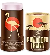 All Natural Coconut and Vanilla Aluminum Free Deodorant Stick for Women - Plastic Free, Zero Wast...