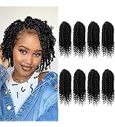 BILEAF 8 Inch Passion Twist Hair 8 Packs Pre-twisted Passion Twist Crochet Hair, Pre-looped Croch...