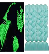 Ms Aloe Glowing Braiding Hair Mint Green Braids Shining Kanekalon Braiding Hair Jumbo Braiding Ha...