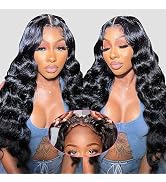 Wear and Go Glueless Wigs Human Hair Pre Plucked Pre Cut 180% Density Body Wave Lace Front Wigs H...
