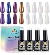 EBANKU Pearl Gel Nail Polish Set 4 Color Chrome Mermaid Gel Polish Aurora Iridescent Shimmer Pear...