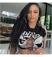 8 Packs Faux Locs Crochet Hair Curly Ends 18 Inch Soft Locs Crochet Dreads Boho Braids Crochet Fa...