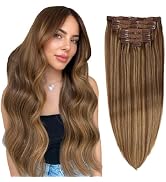 DIYOMO Hair Extensions Real Human Hair,Human Hair Clip In Extensions Soft&Natural Human Hair Exte...