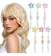 SAWINDA Star Hair Clips for Women Girls Beaded Colorful Love Butterfly Pearl Pendant Hair Jewelry...
