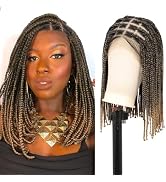 Brinbea Short Braided Wigs Knotless Box Braid Wig Braided Lace Front wigs 13x8 HD Lace Frontal Bo...