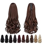 Brown Ponytail Clip,Hair Claw Ponytail Extension 16