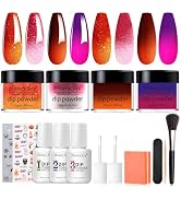 Honey Joy Dip Powder Nail Kit Starter, 4 Colors Halloween Pumpkin Orange Mystic Purple Dipping Po...
