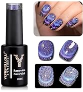 YOKE FELLOW 9D Cat Eye Gel Nail Polish, Reflective Glitter Cat Eye Gel Nail Polish Sparkling Diam...