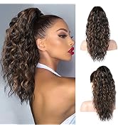 REECHO Highlight Ponytail Extension, 18 Inch Claw Multi Layered Clip on Ponytail Extension for Wo...