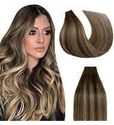 Tape in Hair Extentions Human Hair S-noilite 18 Inch Real Human Hair Extentions Tape in Hair #4T4...