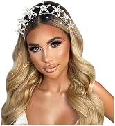 SAWINDA Stars Crown Tiaras for Women Silver Headpiece Rhinestone Angel Halo Headband Goddess Crow...