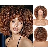 Kalyss Short Afro Kinky Curly Wigs for Women Premium Synthetic Afro Curly Full Wigs 70s Afros Wig...