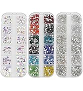 Beadsland 5280 Pieces Nail Art Rhinestones With 120 Pieces Multi Shape Glass Crystal Kit,Flatback...