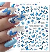 5 Sheets Butterfly Nail Art Stickers Decal,3D Self-adhesive Butterflies Nail Decals Nail Supplies...