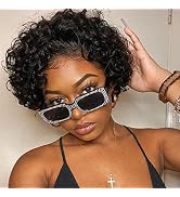 Usexy Pixie Cut Lace Front Wigs Human Hair Pixie Wigs For Black Women Short Curly Bob Lace Front ...