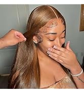 Chocolate Brown Wig Straight 5x5 HD Transparent Colored Lace Front Wigs Human Hair #4 Dark Brown ...