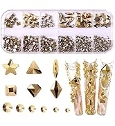 RODAKY 3D Gold Crystal Rhinestones for Nails Design 810Pcs Nail Art Rhinestone Beads Flatback Gem...