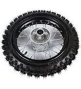 Dirt Bike Tires, 12 inch 80/100-12 Rear Pit Bike Wheel Rim Tire with Sprocket & Brake Disc Rotor ...