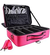 gzcz Large Capacity 16 inches Professional Travel Makeup Case Makeup Train Case Portable Artist C...