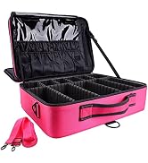 gzcz Large Capacity 16 inches Professional Travel Makeup Case Makeup Train Case Portable Artist C...