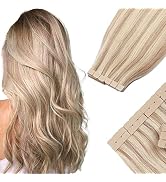 Benehair Tape in Hair Extensions Human Hair Balayage Ash Blonde Highlighted Bleach Blonde 20pcs 5...