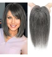 REECHO Hair Toppers for Women Real Human Hair, Hair Toppers with Bangs, Topper Hair Pieces for Wo...
