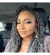 Faux Locs Crochet Hair 10 Inch Goddess Locs Ombre Grey Crochet Hair for Women 6 Packs Gray Soft R...