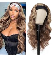 xccoco Glueless Headband Wigs for Black Women Brown Blonde Headband Wig Long Loose Curly Syntheti...