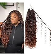 8 Packs Goddess Faux Locs Crochet Hair-18 Inch Boho Soft Locs Crochet Hair for Black Women (T30, ...