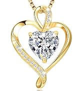 LAVUMO Heart Necklaces for Women 925 Sterling Silver Pendant Jewelry Necklace Silver Rose Gold Lo...