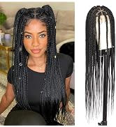 Brinbea Box Braided Wigs for Women Lace Front Braid Wigs with Baby Hair Black 36