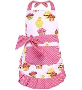 Cotton Aprons for 2-5 years Kid Girls, Cupcake Pattern Apron for Children, Great for Daughters Li...