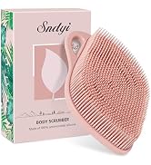 Sndyi Silicone Body Scrubber, Gentle Exfoliating Body Scrubber for Sensitive Skin, Leaf Shaped Sh...
