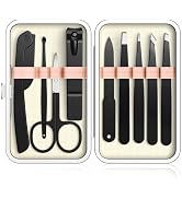 Yougai Tweezers Set,9 Pcs Professional Stainless Steel Nail Clippers and Tweezer Kit for Women an...